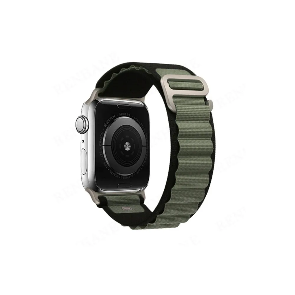 Newface Apple Watch 42mm Mountain Kordon - Siyah-Yeşil