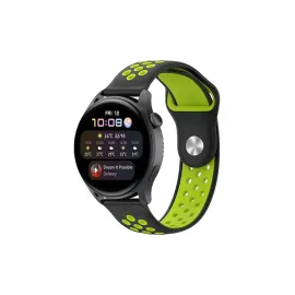 Newface Watch 20Mm Spor Delikli Kordon - Siyah-Yeşil