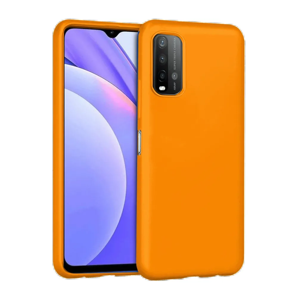 Newface Xiaomi Redmi 9T Kılıf Nano Içi Kadife Silikon - Turuncu