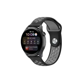 Newface Watch 22mm Spor Delikli Kordon - Siyah-Gri