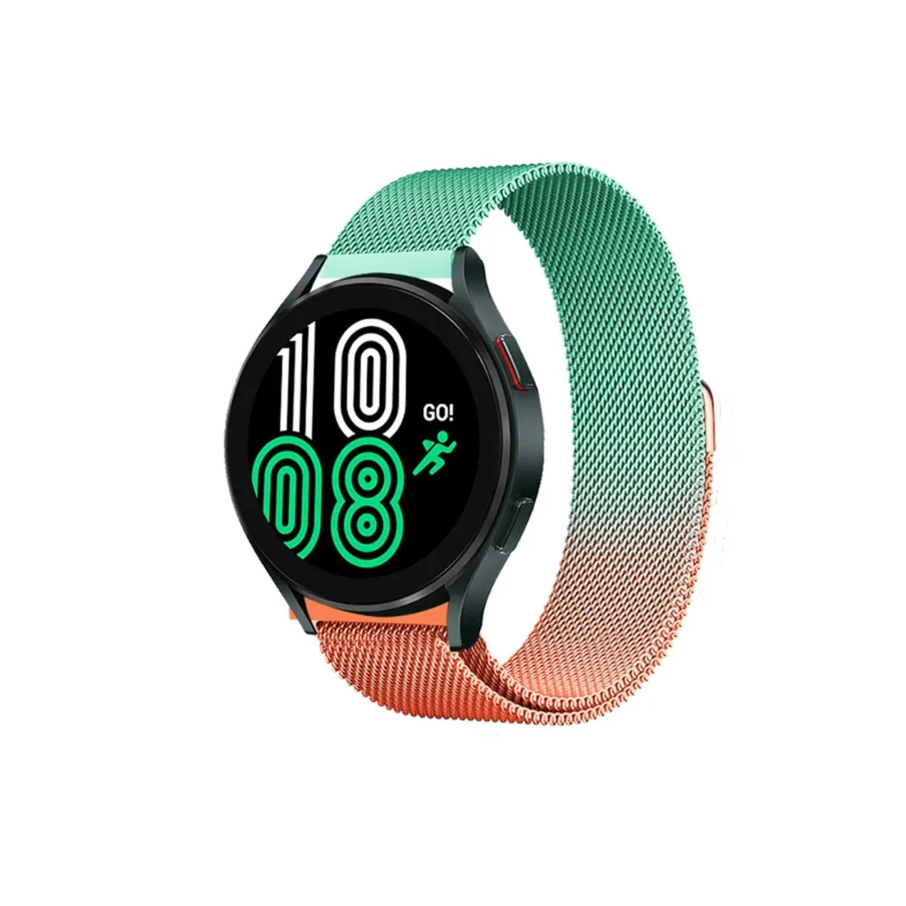 Newface Watch 22mm Metal Mıknatıslı Kordon - Turuncu-Yeşil