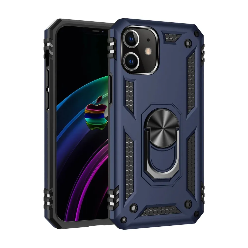 Newface Iphone 12 Mini Kılıf Sofya Yüzüklü Silikon Kapak - Lacivert