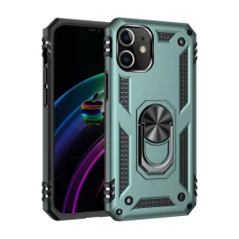 Newface Iphone 12 Mini Kılıf Sofya Yüzüklü Silikon Kapak - Yeşil