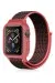 Newface Apple Watch 38Mm Hasırlı Cırtcırtlı Kasalı Kordon - Siyah-Pembe