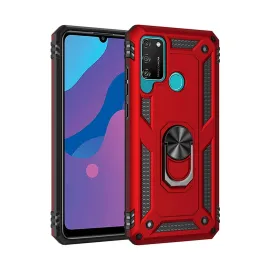 Newface Huawei Y6P Kılıf Sofya Yüzüklü Silikon Kapak - Kırmızı