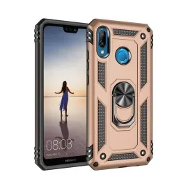 Newface Huawei P20 Lite Kılıf Sofya Yüzüklü Silikon Kapak - Gold