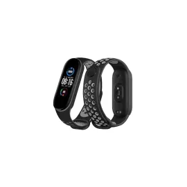 Newface Xiaomi Mi Band 7 Spor Delikli Kordon - Siyah-Gri