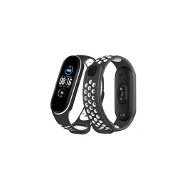 Newface Xiaomi Mi Band 4 Spor Delikli Kordon - Siyah-Beyaz