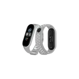 Newface Xiaomi Mi Band 4 Spor Delikli Kordon - Gri-Beyaz