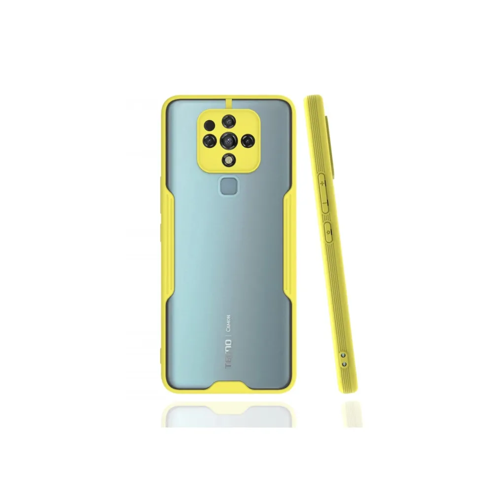 Newface Tecno Camon 16 Kılıf Platin Silikon - Sarı