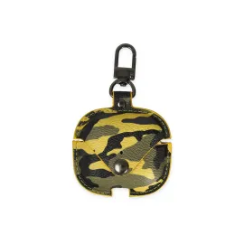 Newface Airpods Pro 2 (2.nesil) Çanta Kamuflaj Deri Kılıf - Sarı