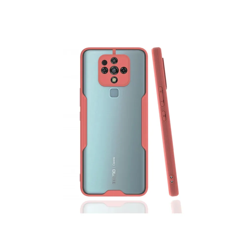 Newface Tecno Camon 16 Kılıf Platin Silikon - Pembe