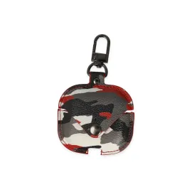 Newface Airpods Pro 2 (2.nesil) Çanta Kamuflaj Deri Kılıf - Kırmızı