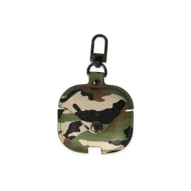 Newface Airpods Pro 2 (2.nesil) Çanta Kamuflaj Deri Kılıf - Yeşil