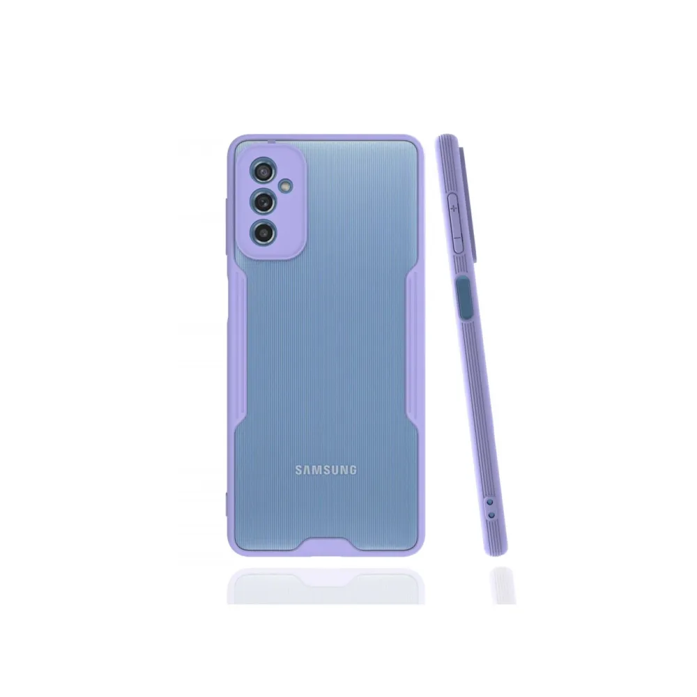 Newface Samsung Galaxy M52 5G Kılıf Platin Silikon - Lila