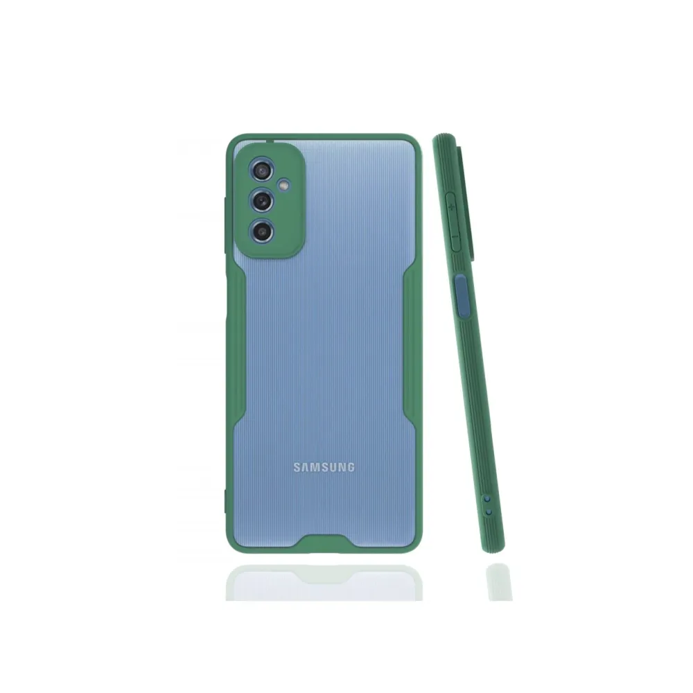 Newface Samsung Galaxy M52 5G Kılıf Platin Silikon - Yeşil