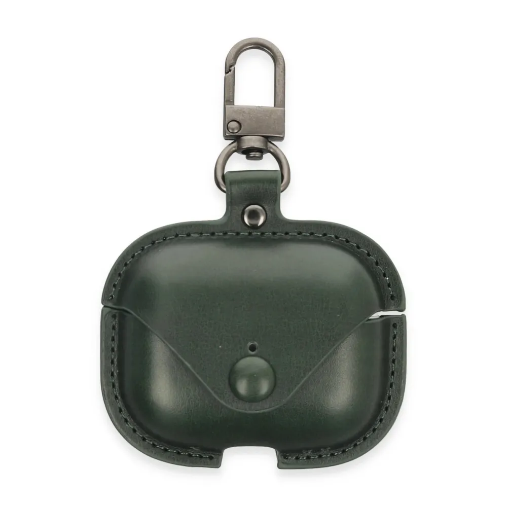 Newface Airpods 3 (3.nesil) Çanta Deri Kılıf - Haki Yeşil