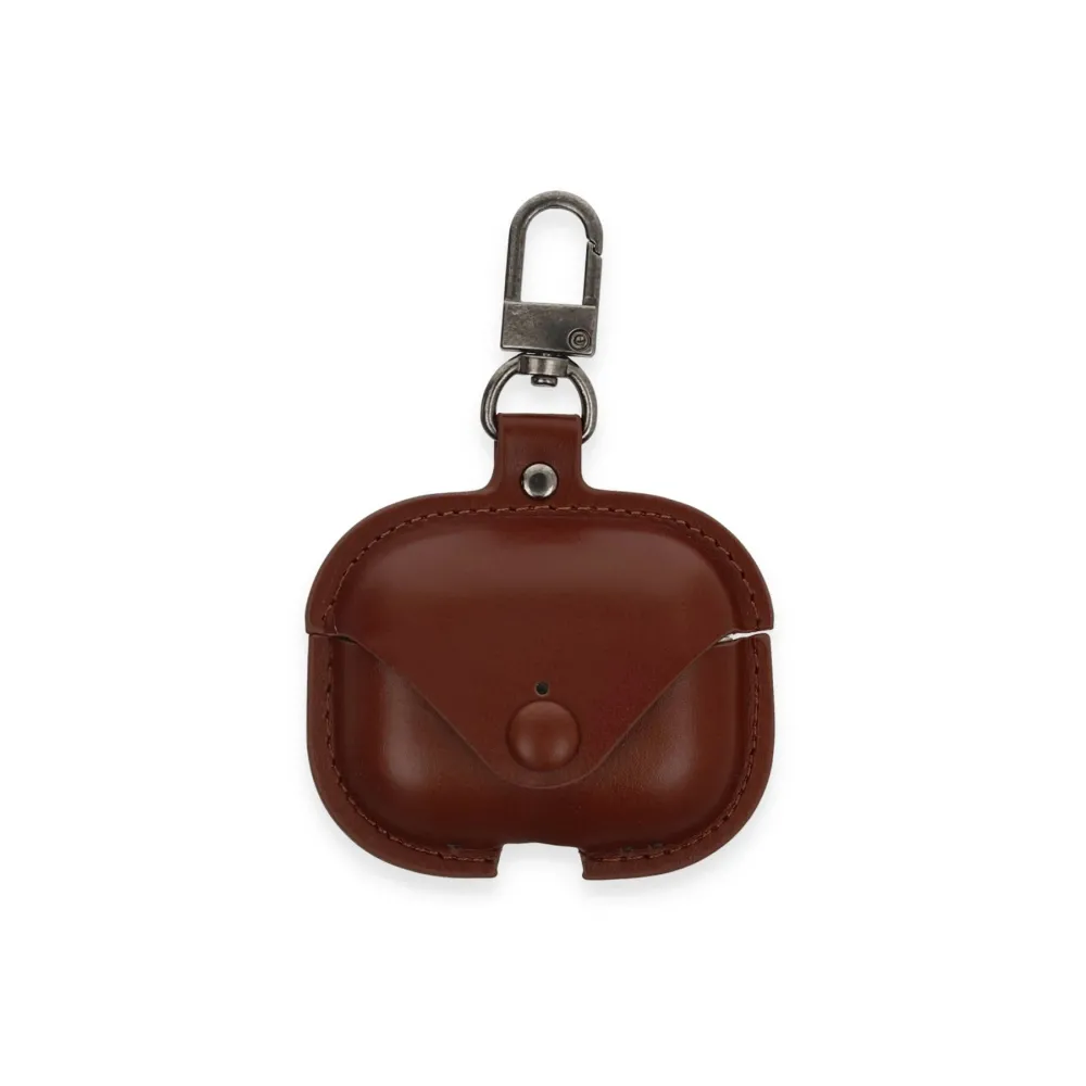 Newface Airpods 3 (3.nesil) Çanta Deri Kılıf - Kahverengi