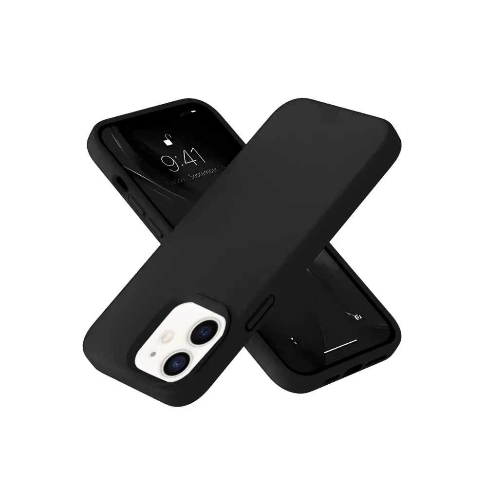 Newface Iphone 12 Kılıf Nano Içi Kadife Silikon- Siyah