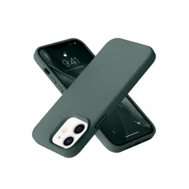 Newface Iphone 12 Kılıf Nano Içi Kadife Silikon - Koyu Yeşil