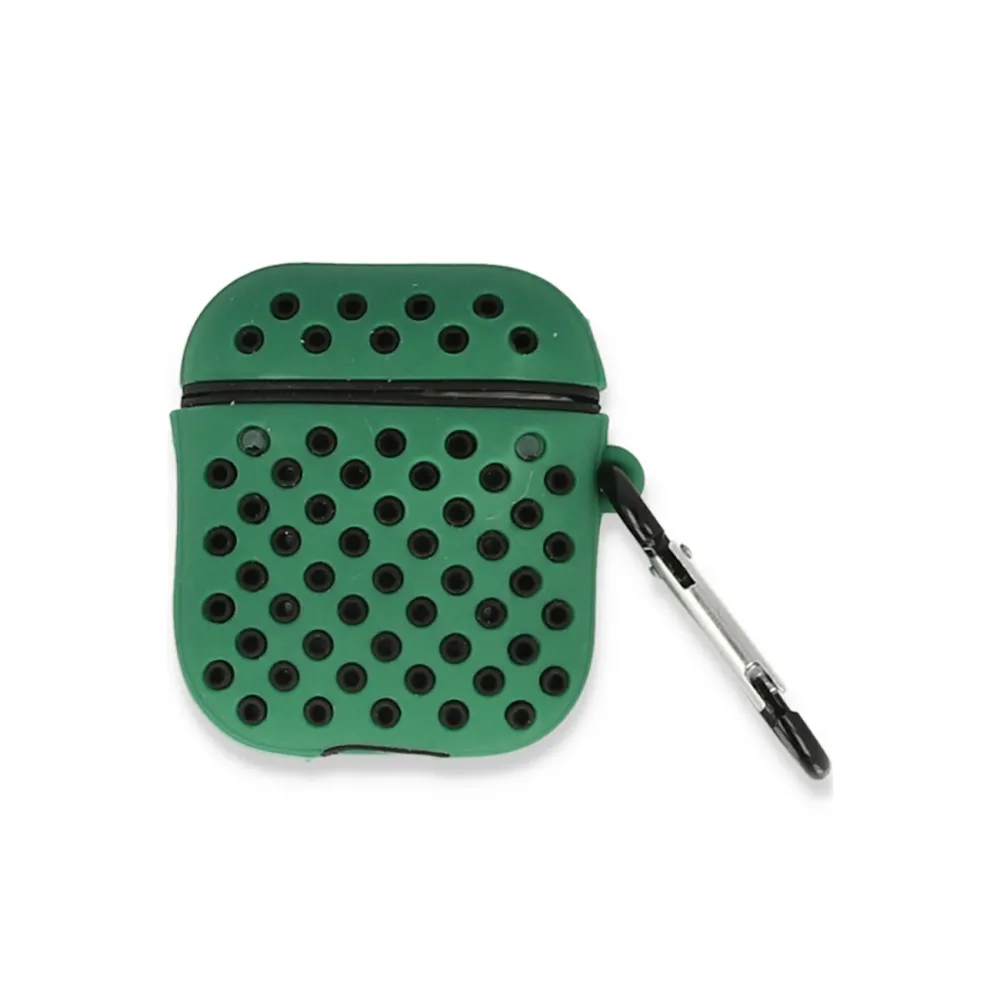 Newface Airpods 2 (2.nesil) Spor Delikli Kılıf - Yeşil-Siyah