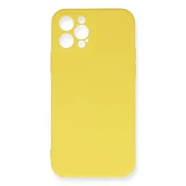 Newface Iphone 12 Pro Max Kılıf Nano Içi Kadife Silikon - Sarı