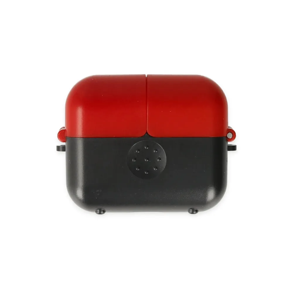 Newface Airpods 3 (3.nesil) Basmalı Kılıf - Siyah-Kırmızı