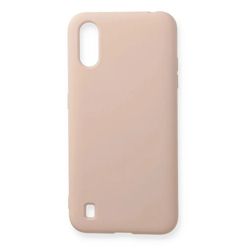 Newface Samsung Galaxy A01 Kılıf Nano Içi Kadife Silikon - Pudra
