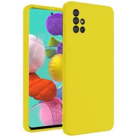 Newface Samsung Galaxy A31 Kılıf Nano Içi Kadife Silikon - Sarı