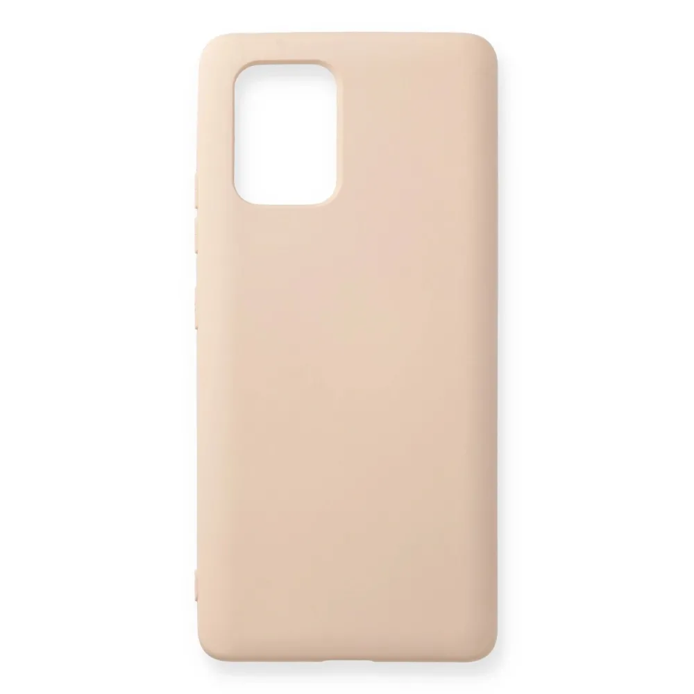 Newface Samsung Galaxy A91 / S10 Lite Kılıf Nano Içi Kadife Silikon - Pudra