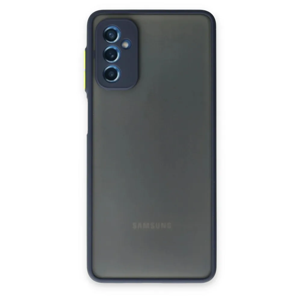 Newface Samsung Galaxy M52 5G Kılıf Montreal Silikon Kapak - Lacivert