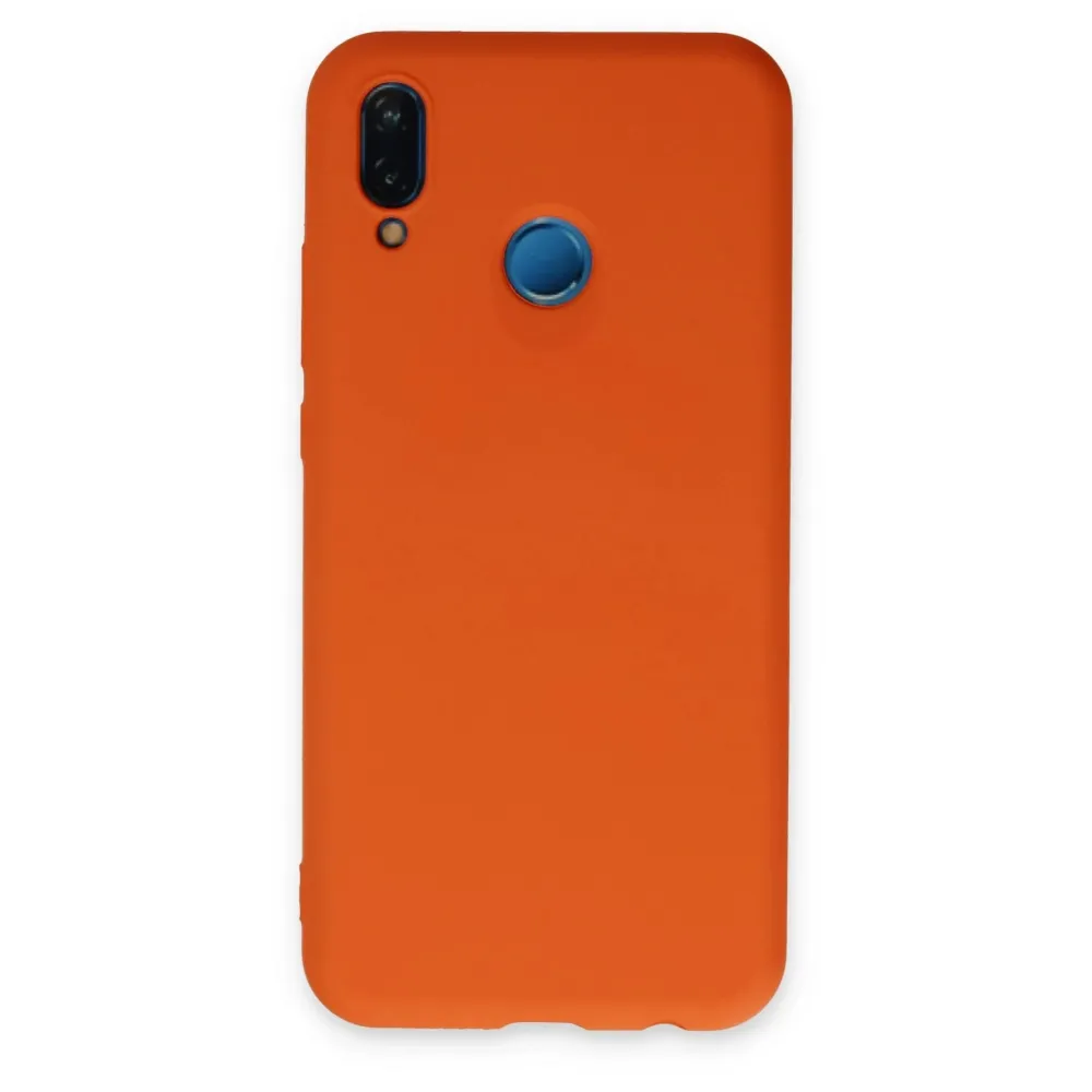 Newface Huawei P20 Lite Kılıf Nano Içi Kadife Silikon - Turuncu
