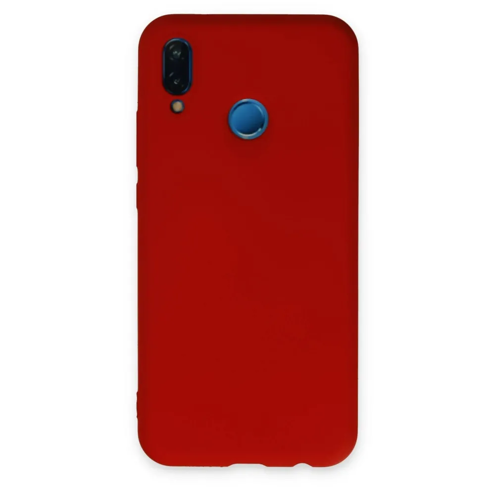 Newface Huawei P20 Lite Kılıf Nano Içi Kadife Silikon - Kırmızı