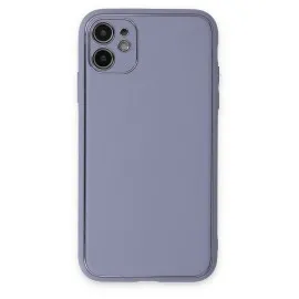 Newface iPhone 12 Kılıf Coco Deri Silikon Kapak - Açık Lila