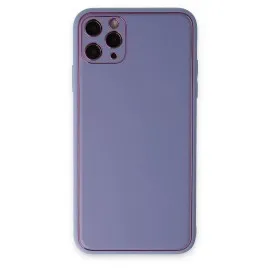 Newface iPhone 11 Pro Max Kılıf Coco Deri Silikon Kapak - Açık Lila
