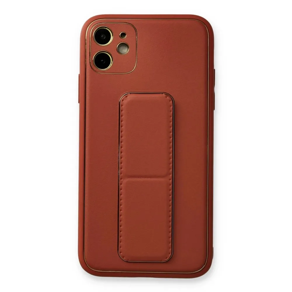 Newface Iphone 12 Kılıf Coco Deri Standlı Kapak - Fuşya