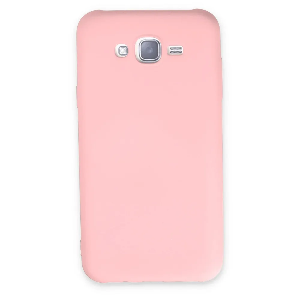 Newface Samsung Galaxy J7 Kılıf Nano Içi Kadife Silikon - Pudra