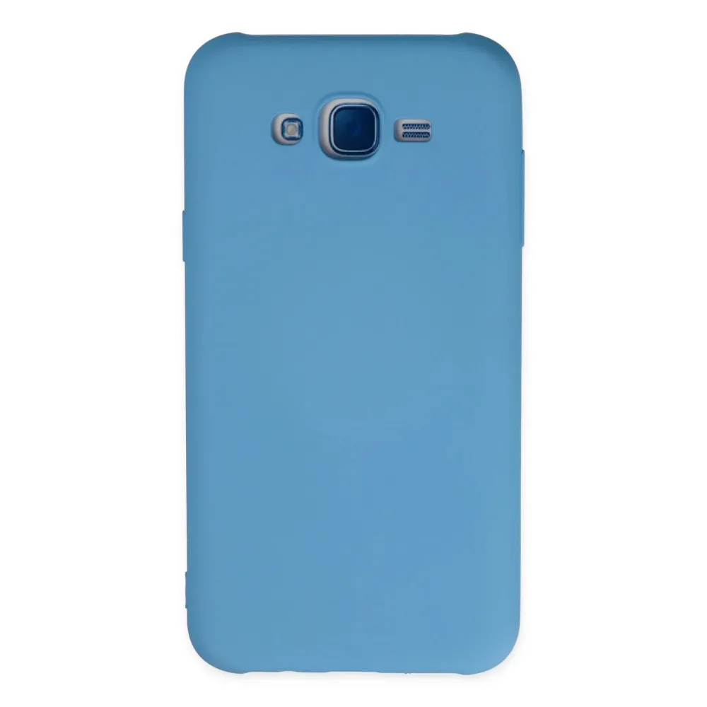 Newface Samsung Galaxy J7 Kılıf Nano Içi Kadife Silikon - Mavi