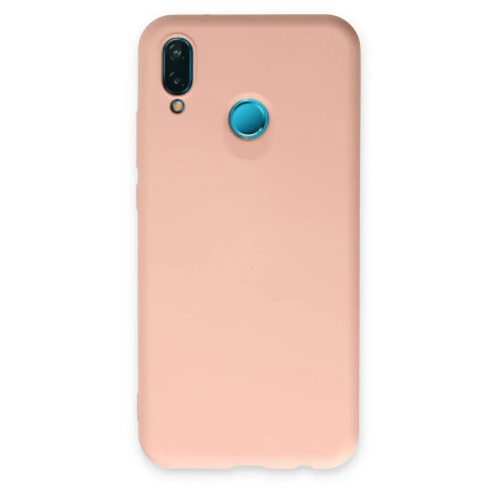 Newface Huawei P20 Lite Kılıf Nano Içi Kadife Silikon - Pudra