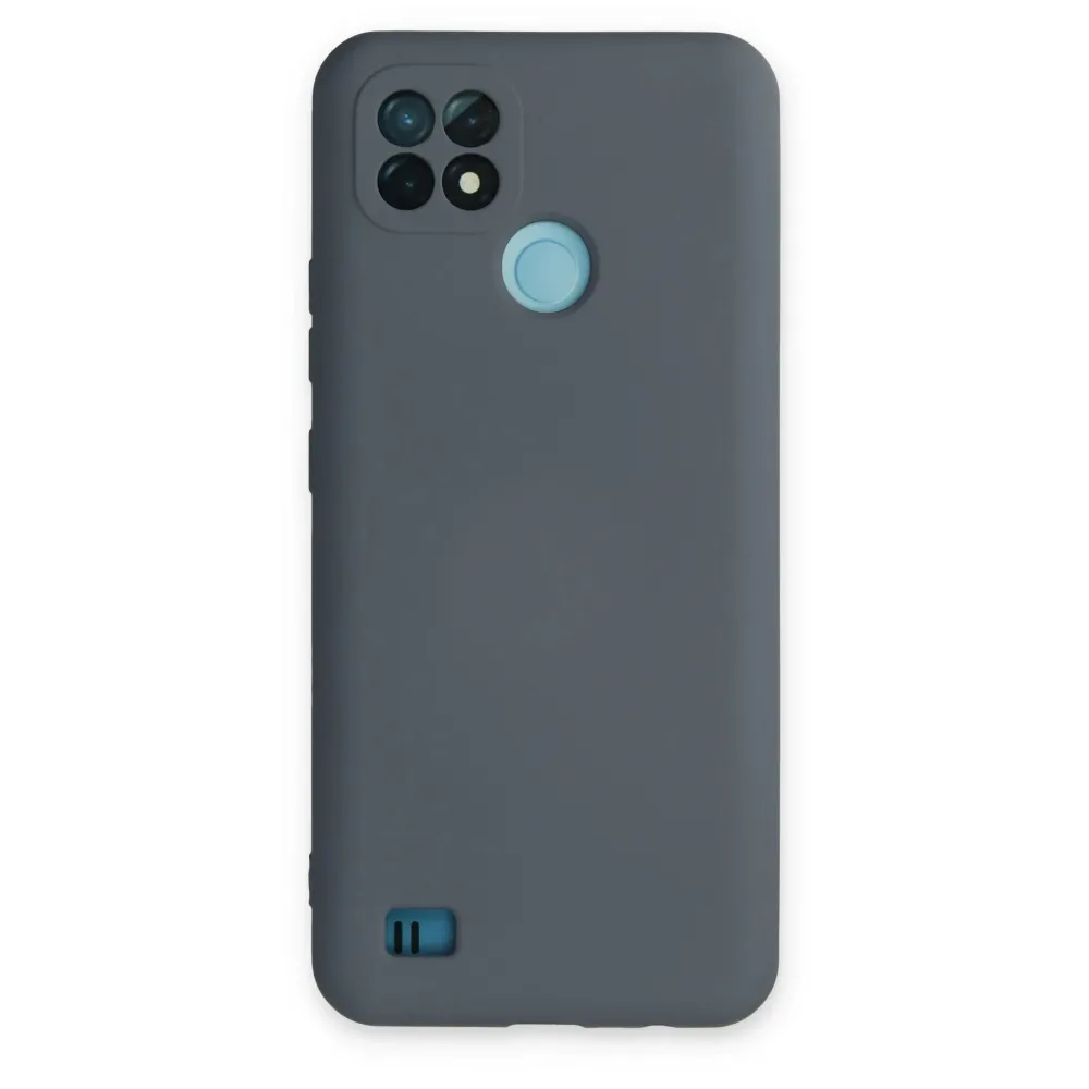 Newface Realme C21 Kılıf Nano Içi Kadife Silikon - Gri