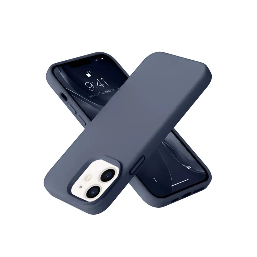 Newface Iphone 12 Kılıf Nano Içi Kadife Silikon - Lacivert