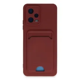 Newface Xiaomi Redmi Note 12 4G Kılıf Kelvin Kartvizitli Silikon - Bordo