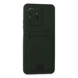 Newface Xiaomi Redmi Note 12 4G Kılıf Kelvin Kartvizitli Silikon - Koyu Yeşil