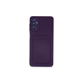 Newface Samsung Galaxy A14 4G Kılıf Kelvin Kartvizitli Silikon - Derin Mor