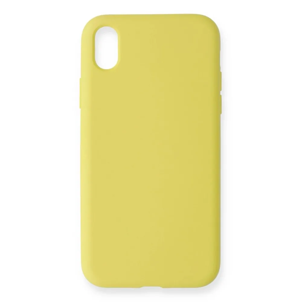 Newface Iphone Xr Kılıf Nano Içi Kadife Silikon - Sarı