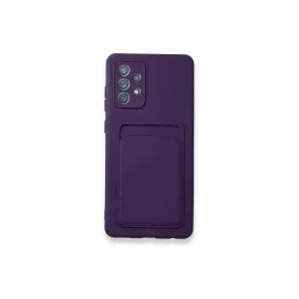 Newface Samsung Galaxy A53 5G Kılıf Kelvin Kartvizitli Silikon - Derin Mor