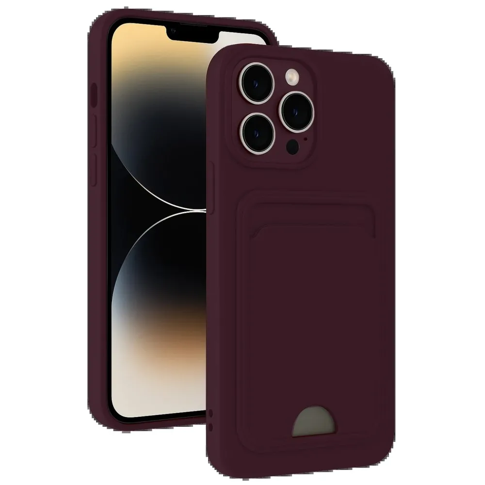 Newface Iphone 13 Pro Kılıf Kelvin Kartvizitli Silikon - Derin Mor