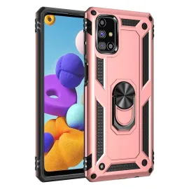 Newface Samsung Galaxy M51 Kılıf Sofya Yüzüklü Silikon Kapak - Rose