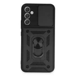 Newface Samsung Galaxy A34 5G Kılıf Pars Lens Yüzüklü Silikon - Siyah