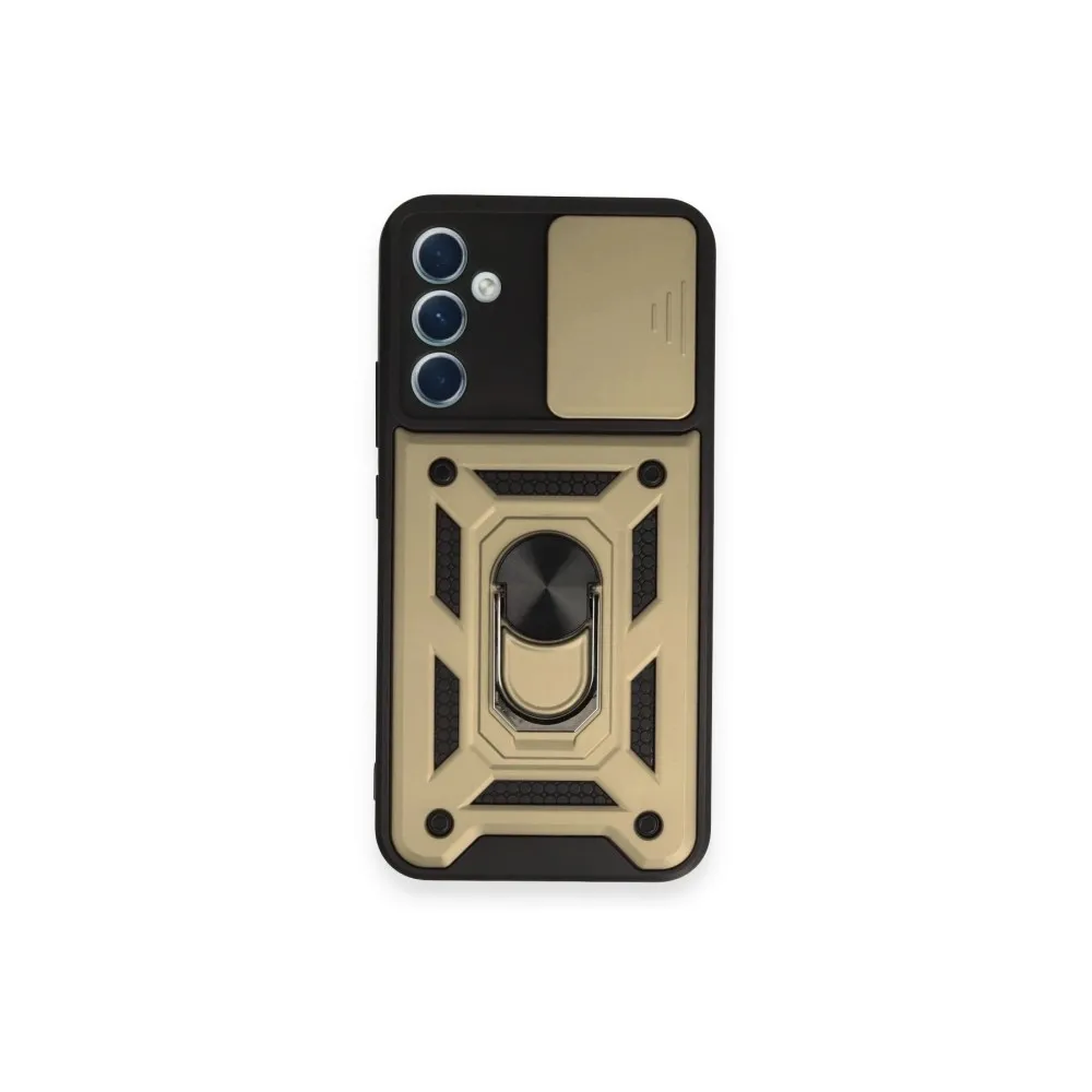 Newface Samsung Galaxy A54 5G Kılıf Pars Lens Yüzüklü Silikon - Gold